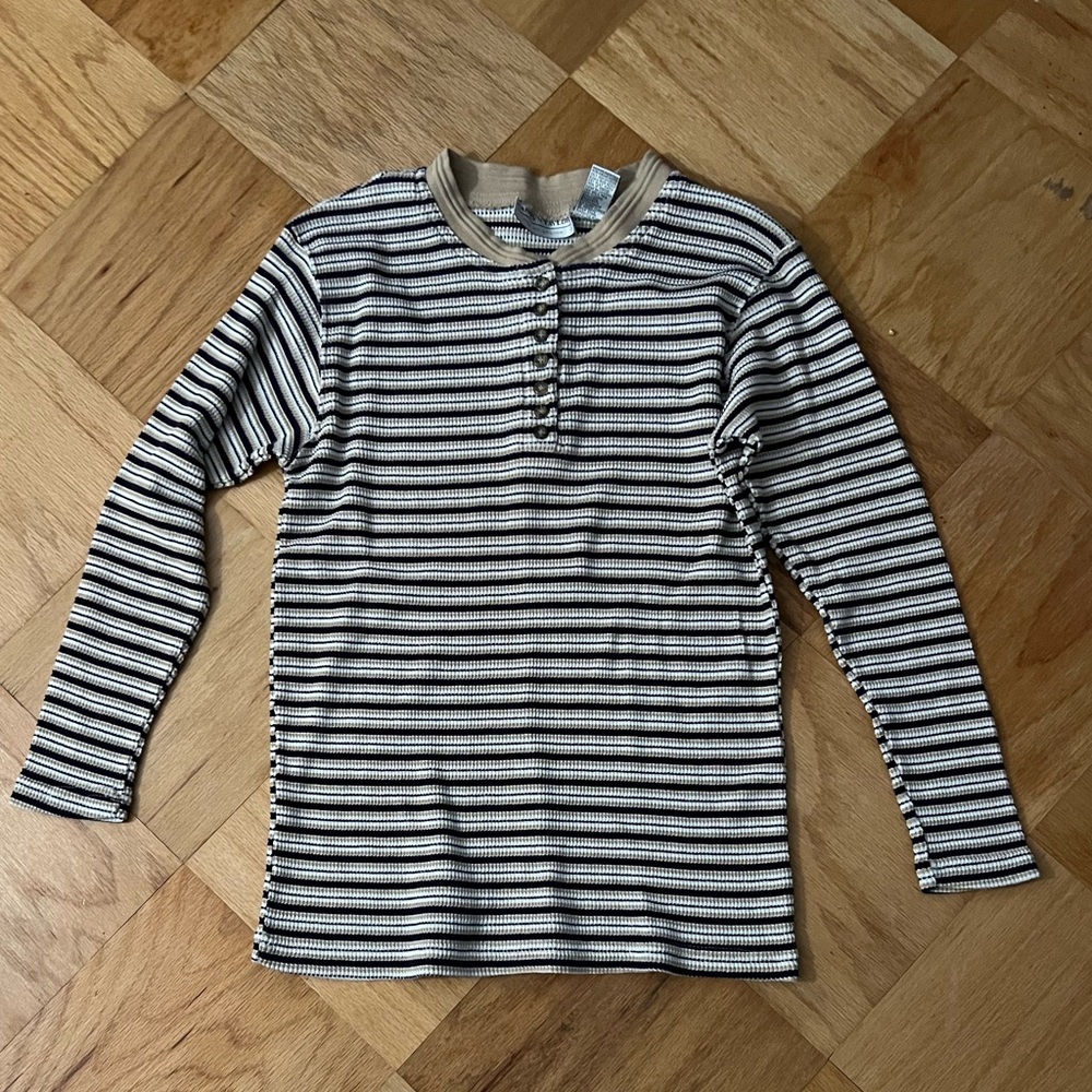 Vintage Striped Henley Shirt
